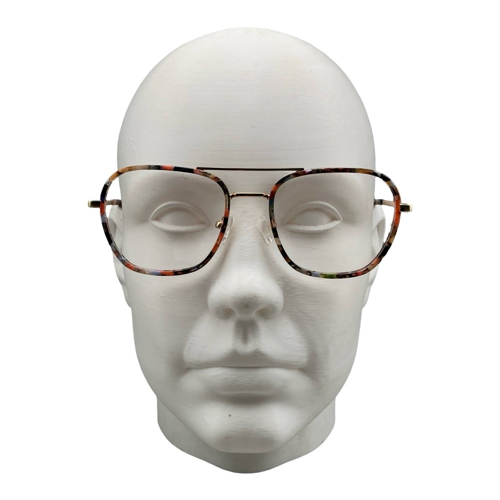 Pink Multi Tortoise Aviator Eyeglasses TW1081 55-19-145 Gold Frame Clear Lens